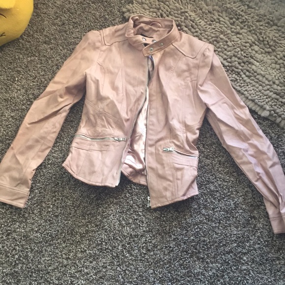 Black Rivet Jackets & Blazers - Pink leather coat
